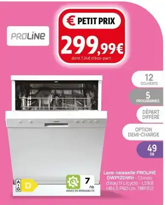 Lave-vaisselle PROLINE DWP12DWH