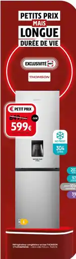 Darty Réfrigérateur congélateur en bas THOMSON CTH310NFWDIX offre