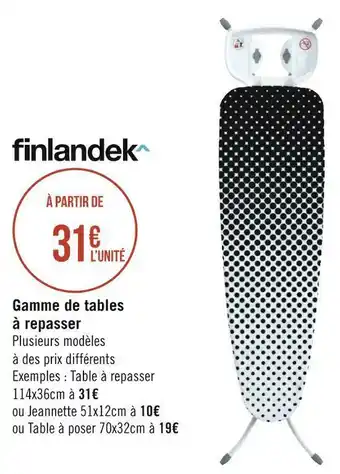 Géant Casino Gamme de tables à repasser offre