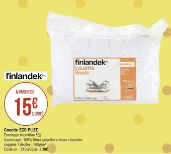 Géant Casino Finlandek couette eco pliee offre
