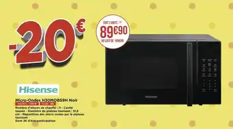 Géant Casino Hisense micro-ondes h30mobs9h noir offre
