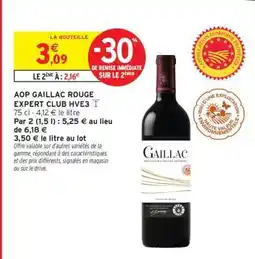 Intermarché AOP Gaillac Rouge Expert Club HVE3 offre
