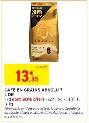 CAFÉ EN GRAINS ABSOLU 7 L'OR