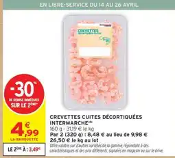 Intermarché CREVETTES CUITES DÉCORTIQUÉES INTERMARCHÉ offre