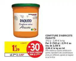 Intermarché CONFITURE D'ABRICOTS PAQUITO offre