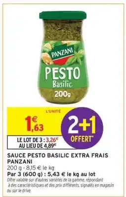 Intermarché Sauce Pesto Basilic Extra Frais Panzani offre