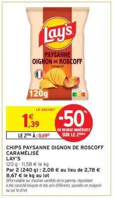 Intermarché Chips Paysanne Oignon de Roscoff Caramélisé offre