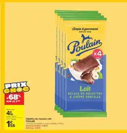 Carrefour Market Tablettes de chocolat x4 POULAIN offre