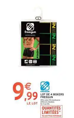 Intermarché Lot de 4 Boxers Freegun offre