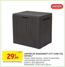 Intermarché Coffre de Rangement City Cube 113L Keter offre