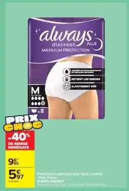 Carrefour Market Always Discreet Nuit offre