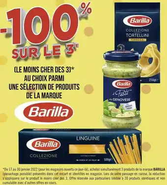 Géant Casino Barilla bon plan sur une sélection de produits barilla offre