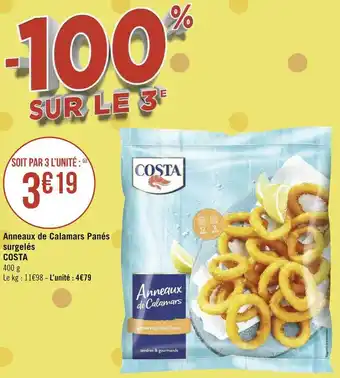 Géant Casino Costa anneaux de calamars panés surgelés offre