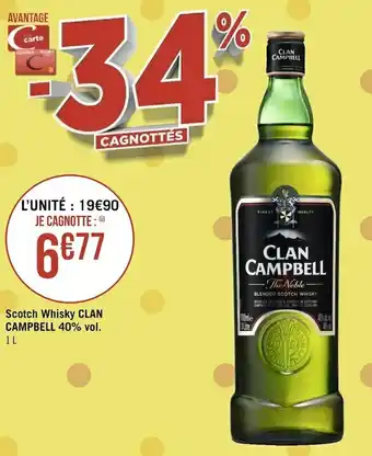 Géant Casino Clan campbell scotch whisky 40% vol. offre