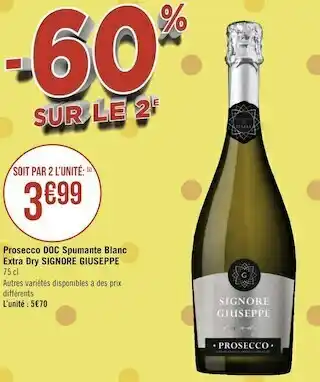 Signore giuseppe prosecco doc spumante blanc extra dry