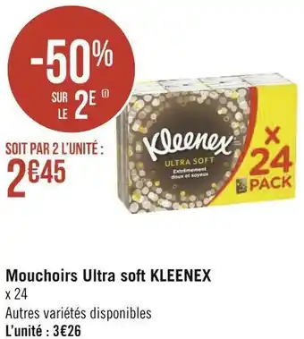 Géant Casino Kleenex mouchoirs ultra soft offre