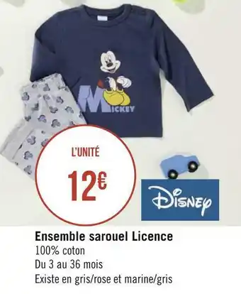Géant Casino Disney ensemble sarouel licence offre
