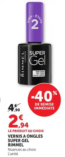 Hyper U Rimmel vernis à ongles super gel offre