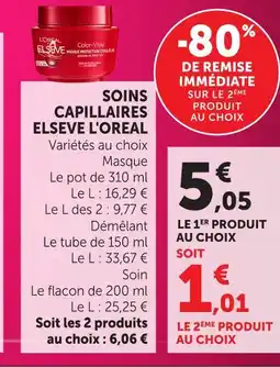Hyper U L'oreal soins capillaires elseve masque offre