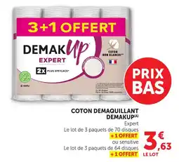Hyper U Demak'up coton démaquillant offre
