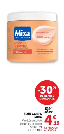 Hyper U Mixa soin corps offre