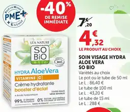 Hyper U So bio soin visage hydra aloe vera offre