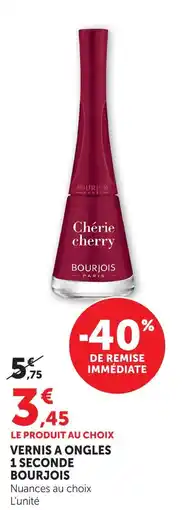 Hyper U Bourjois vernis à ongles 1 seconde offre