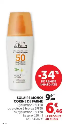 Hyper U Corine de farme solaire monoï offre