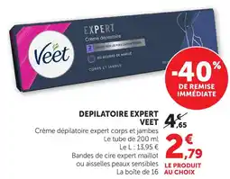 Hyper U Veet dépilatoire expert offre