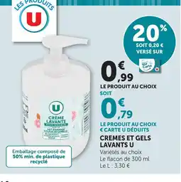 Hyper U U crèmes et gels lavants offre