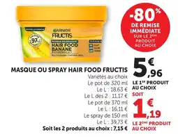 Hyper U Fructis masque ou spray hair food offre