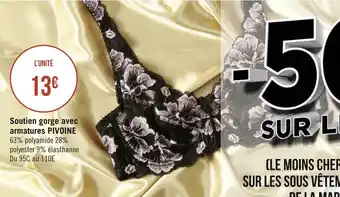 Géant Casino Sincère soutien gorge avec armatures pivoine offre