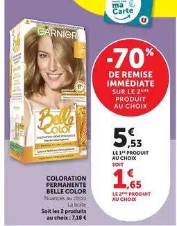 Hyper U Garnier coloration permanente belle color offre
