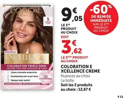 Hyper U L'oreal coloration excellence creme offre