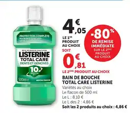 Hyper U Listerine bain de bouche total care offre