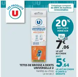 Hyper U U têtes de brosse à dents universelles offre
