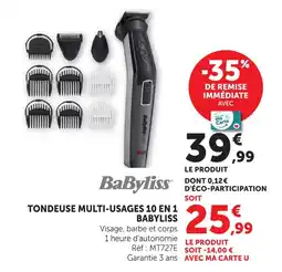 Hyper U Babyliss tondeuse multi-usages 10 en 1 offre