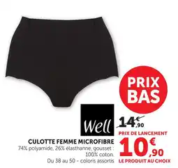 Hyper U Well culotte femme microfibre offre