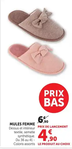 Hyper U Mules femme marron offre