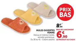 Hyper U Mules ouvertes femme offre