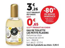 Hyper U Les petits plaisirs eau de toilette offre