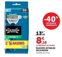 Hyper U Wilkinson rasoirs jetables offre