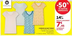 Hyper U U collection chemise de nuit femme offre