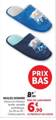 Hyper U Mules homme offre