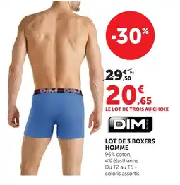 Hyper U Dim lot de 3 boxers homme offre