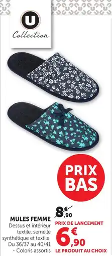 Hyper U U collection mules femme offre