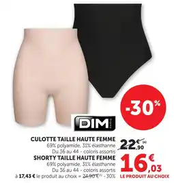 Hyper U Dim culotte taille haute femme offre