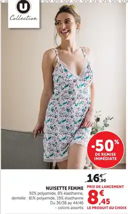 Hyper U U collection nuisette femme offre