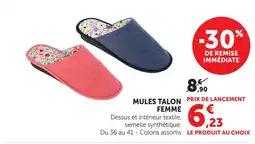 Hyper U Mules talon femme offre