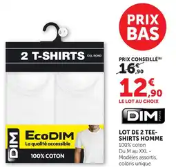 Hyper U Dim lot de 2 t-shirts homme offre